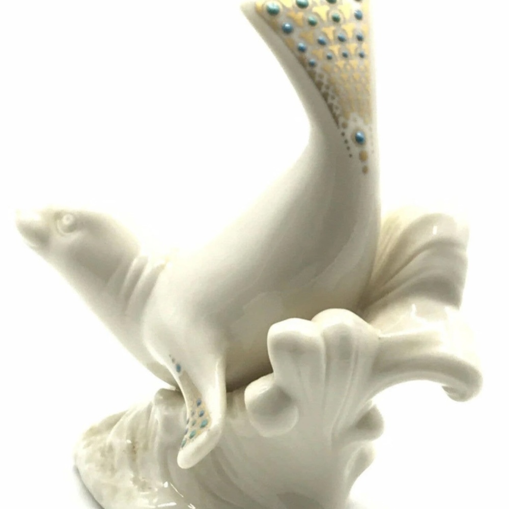 Vintage Lenox China Jewels  Seal on Waves - RARE
